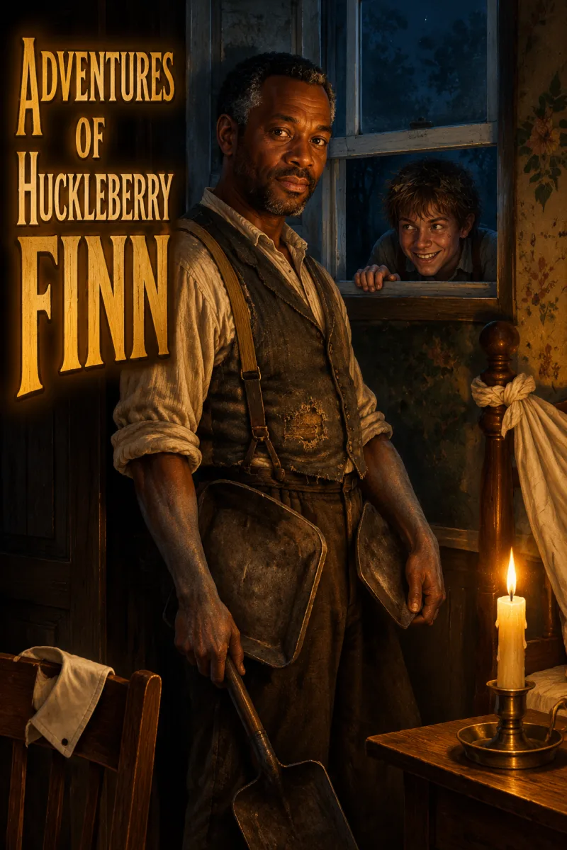 Cover art for Adventures of Huckleberry Finn