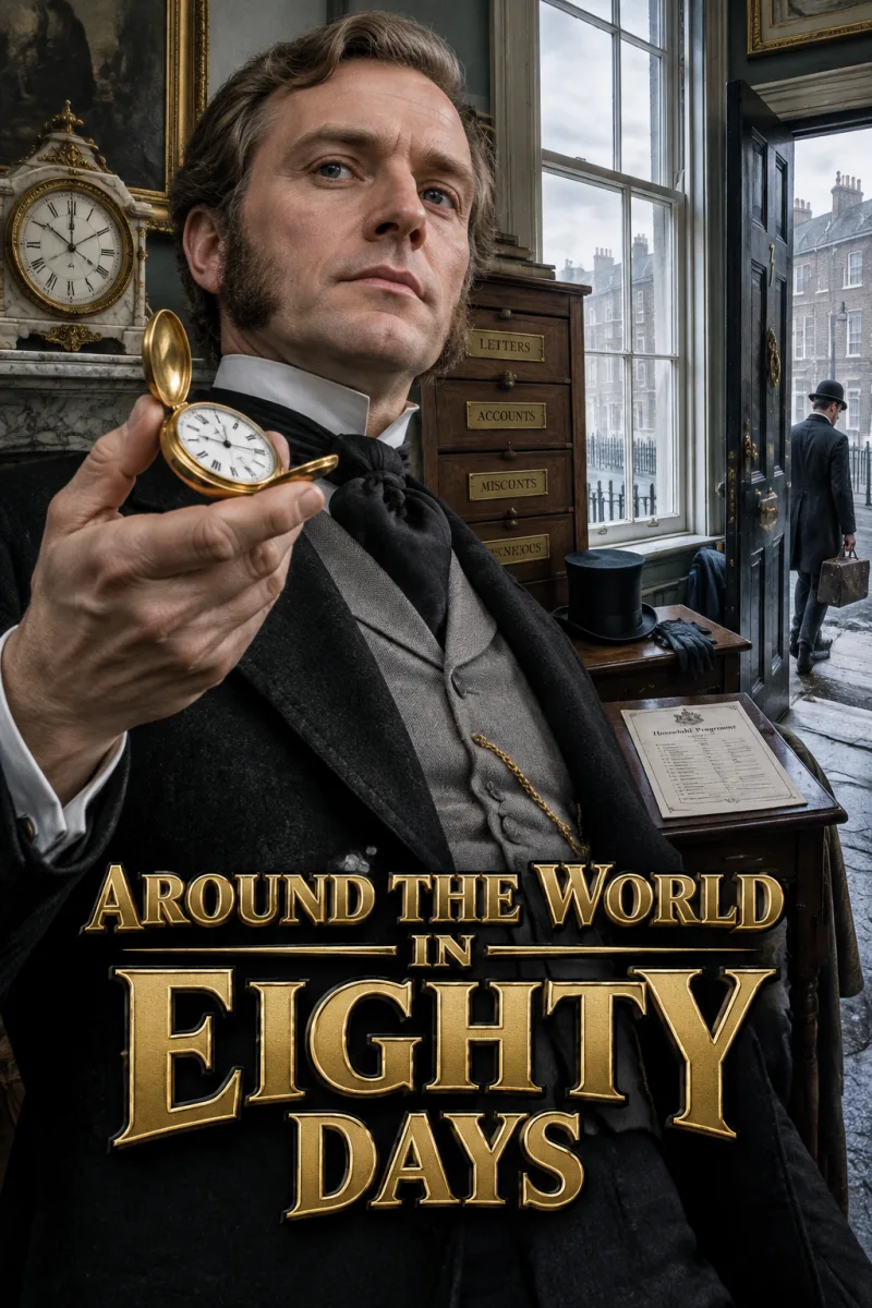 Cover art for Around the World in Eighty Days